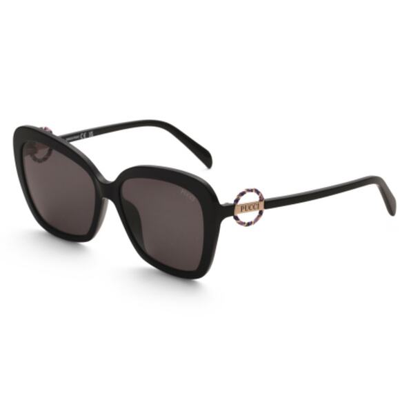 58mm Butterfly Sunglasses Emilio PucciShiny BlackSmoke